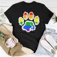 Lgbt Ally Furry Pride Rainbow Fursuit Dog Paw Print Women T-shirt Unique Gifts