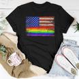 Lgbtq Lesbian Gay Pride 4Th Of July American Rainbow Flag Women T-shirt Crewneck Unique Gifts