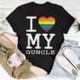 I Love My Guncle Gay Homosexual Rainbow Heart Uncle Nephew Women T-shirt Unique Gifts