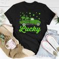 Lucky Flamingo Riding Green Truck Flamingo St Patricks Day Women T-shirt Unique Gifts