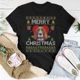 Merry Christmas Basset Hound Dog Ugly Sweater Women T-shirt Funny Gifts