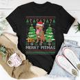 Merry Pitmas Santa Pitbull Dog Xmas Ugly Christmas Sweater Women T-shirt Unique Gifts