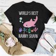 Nanny Grandma Gift Worlds Best Nanny Shark Women T-shirt Funny Gifts