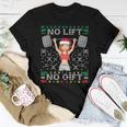 No Lift No Ugly Christmas Sweater Gym Miss Santa Claus Women T-shirt Unique Gifts