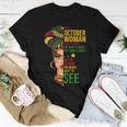 October Woman I Have 3 Sides Black Birthday Women T-shirt Funny Gifts
