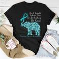 Ovarian Cancer Awareness Sunflower Elephant Be Kind Women T-shirt Unique Gifts