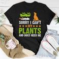 Plants And Dog Lover Gardener Funny Gardening And Dogs Lover Women T-shirt Funny Gifts