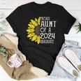 Proud Aunt Of A Class Of 2024 Graduate Sunflower Senior 2024 Women T-shirt Unique Gifts