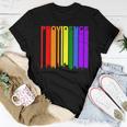 Providence Rhode Island Skyline Rainbow Lgbt Gay Pride Women T-shirt Unique Gifts