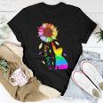 Rainbow Sunflower Cat Love Is Love Lgbt Gay Lesbian Pride Women T-shirt Unique Gifts