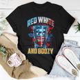 Red White & Boozy Patriotic American Whiskey Drinker Alcohol Women T-shirt Unique Gifts