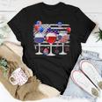 Red White Blue Three Wine Glasses American Flag 4Th Of July Women T-shirt Unique Gifts