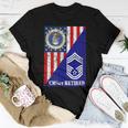 Retired Air Force Chief Master Sergeant Half Rank & Flag Women T-shirt Unique Gifts