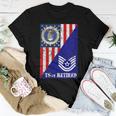 Retired Air Force Technical Sergeant Half Rank & Flag Women T-shirt Unique Gifts