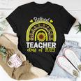Retired Teacher Class Of 2023 Rainbow Sunflower Retirement Women T-shirt Unique Gifts