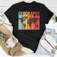 Retro Geography Teacher Cartography Geographer World Map Women T-shirt Unique Gifts