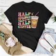 Retro Groovy Half Speech Therapist Half Coffee Slp Therapy Women T-shirt Funny Gifts