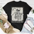 Run On Coffee And Horror Movies I Coffee Drinking Skeleton Drinking s Women T-shirt Unique Gifts