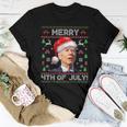 Santa Joe Biden Merry 4Th Of July Ugly Christmas Sweater Women T-shirt Unique Gifts