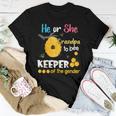 He Or She Grandpa To Bee Keeper Of The Gender Reveal Women T-shirt Unique Gifts