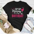 Sip Sip Hooray It's My Birthday Wine Drinker Wine Women T-shirt Funny Gifts