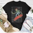 Skateboard Skateboarder Vintage American Flag Skeleton Women T-shirt Unique Gifts