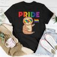 Sloth Gay Pride Rainbow Flag Proud Lgbtq Cool Lgbt Ally Women T-shirt Unique Gifts