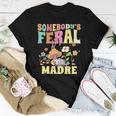 Somebodys Feral Madre Spanish Mom Wild Mama Opossum Groovy For Mom Women T-shirt Unique Gifts