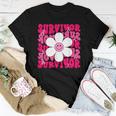 Survivor Breast Cancer Awareness Retro Groovy Breast Cancer Women T-shirt Funny Gifts