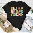 Third Grade Vibes Groovy Retro Teacher Student Team Women T-shirt Funny Gifts