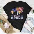 Trump 4Th Of July Drinking Presidents Donald Drunk Women T-shirt Unique Gifts