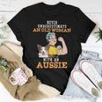 Never Underestimate An Old Woman With An Aussie Women T-shirt Unique Gifts