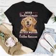 Never Underestimate An Old Woman With A Golden Retriever Women T-shirt Unique Gifts