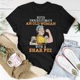 Never Underestimate An Old Woman With A Shar Pei Women T-shirt Unique Gifts