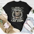 Never Underestimate A Teacher Who Is Also A Cat Mom Women T-shirt Funny Gifts