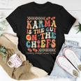 Vintage Groovy Karma Is The Guy On The Chief Women T-shirt Unique Gifts