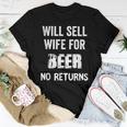 Will Trade Wife For Beer Husband Mens Women T-shirt Unique Gifts