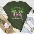 Deck The Palms Flamingo Tropical Christmas Lights Palm Tree Women T-shirt Personalized Gifts