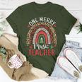 One Merry Music Teacher Rainbow Christmas Musician Women T-shirt Funny Gifts