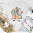 64 Years Old Vintage 1959 64Th Birthday Wildflower Women T-shirt Unique Gifts