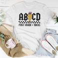 Abcd First Grade Rocks Back To School Teacher Lighting Bolt Women T-shirt Funny Gifts