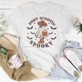 Boot Scoot Spooky Groovy Halloween Western Cowhide Women T-shirt Funny Gifts