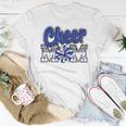 Cheer Mom Blue Leopard Letters Cheer Pom Poms Women T-shirt Funny Gifts