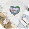 Choose Kind Teacher Antibullying Floral Heart Women T-shirt Unique Gifts