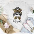 Classy Mom Life With Leopard Pattern Shades & Cool Messy Bun Women T-shirt Unique Gifts