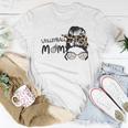 Cute Volleyball Mom Leopard Print Messy Bun Women T-shirt Unique Gifts