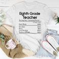 Eighth Grade Teacher Nutrition Facts Teachers Women T-shirt Unique Gifts