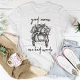 Good Moms Use Bad Words Messy Bun Cussing Fbomb Mom Women T-shirt Unique Gifts