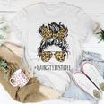 Hairstylist Life Mom Messy Bun Hairstylist Leopard Print Women T-shirt Unique Gifts