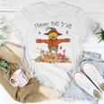 Happy Fall Yall Scarecrow Pumpkin Thanksgiving Halloween Women T-shirt Unique Gifts